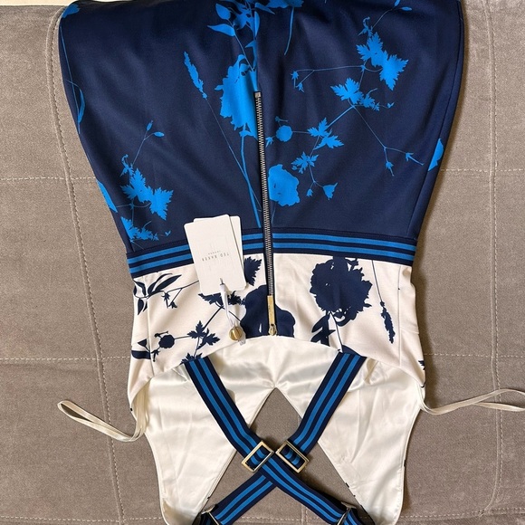 Ted Baker Navy and Cream Elegant Dress - Picture 7 of 15